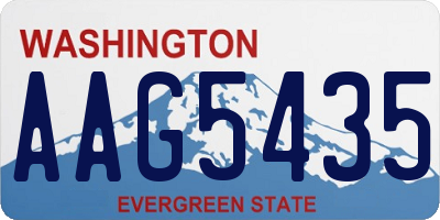 WA license plate AAG5435