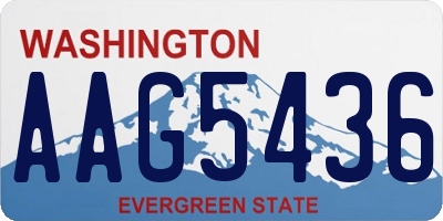 WA license plate AAG5436