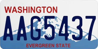 WA license plate AAG5437