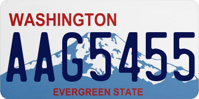 WA license plate AAG5455