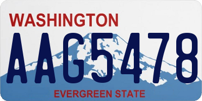 WA license plate AAG5478