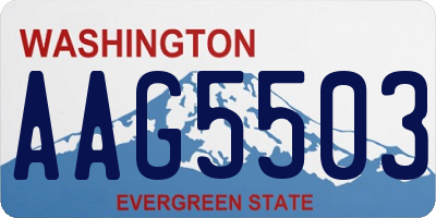 WA license plate AAG5503