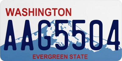 WA license plate AAG5504