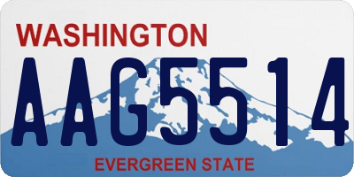 WA license plate AAG5514
