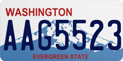 WA license plate AAG5523