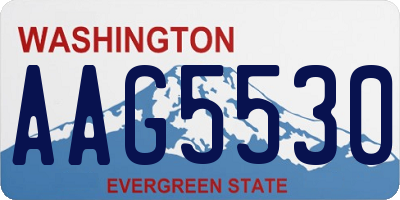 WA license plate AAG5530