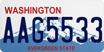 WA license plate AAG5533