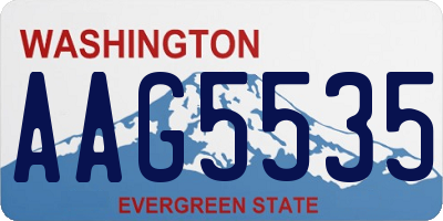 WA license plate AAG5535