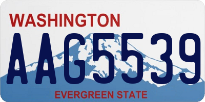 WA license plate AAG5539