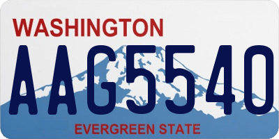 WA license plate AAG5540