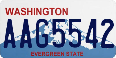 WA license plate AAG5542
