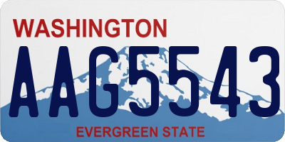 WA license plate AAG5543