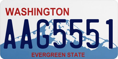 WA license plate AAG5551
