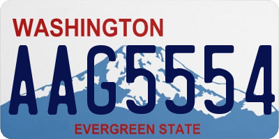 WA license plate AAG5554