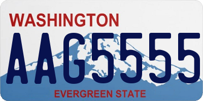 WA license plate AAG5555