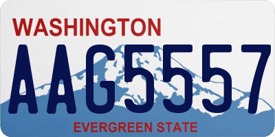 WA license plate AAG5557