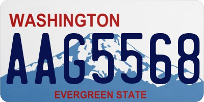 WA license plate AAG5568