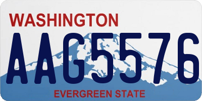 WA license plate AAG5576