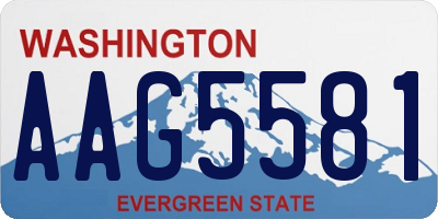 WA license plate AAG5581