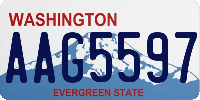 WA license plate AAG5597