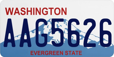 WA license plate AAG5626