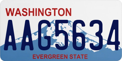 WA license plate AAG5634