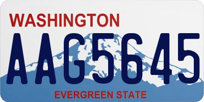 WA license plate AAG5645