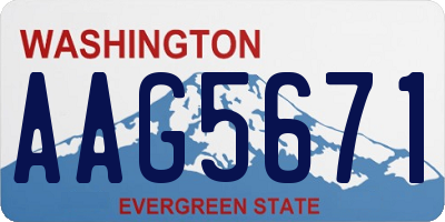 WA license plate AAG5671
