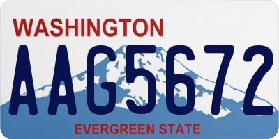 WA license plate AAG5672