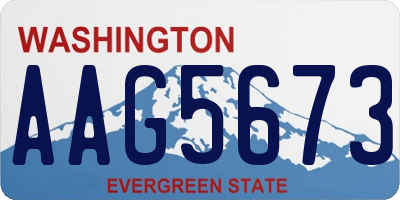 WA license plate AAG5673