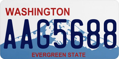 WA license plate AAG5688