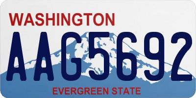 WA license plate AAG5692