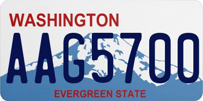WA license plate AAG5700