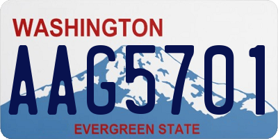 WA license plate AAG5701
