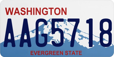 WA license plate AAG5718