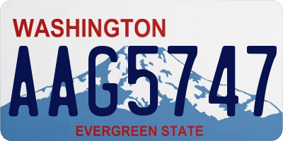 WA license plate AAG5747