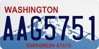 WA license plate AAG5751