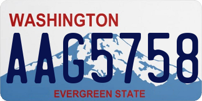 WA license plate AAG5758