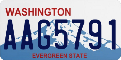 WA license plate AAG5791