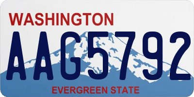 WA license plate AAG5792