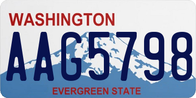 WA license plate AAG5798