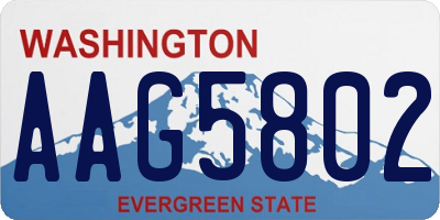 WA license plate AAG5802