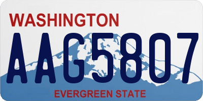 WA license plate AAG5807