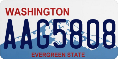 WA license plate AAG5808