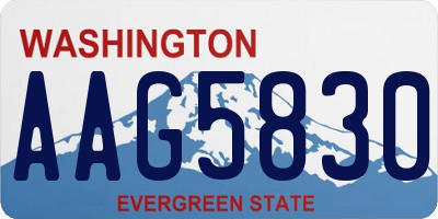 WA license plate AAG5830