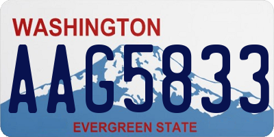 WA license plate AAG5833