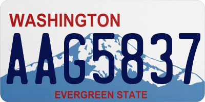 WA license plate AAG5837