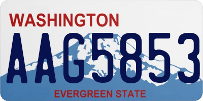 WA license plate AAG5853