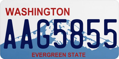WA license plate AAG5855
