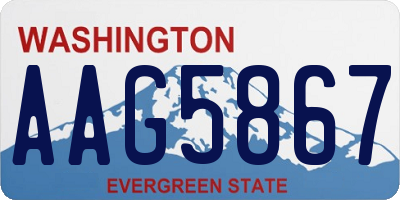 WA license plate AAG5867